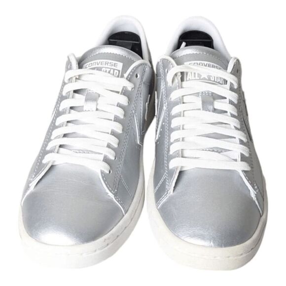 NWOB CONVERSE Pro Leather Low 'Silver' Sneakers Size 6.5 - Picture 4 of 9